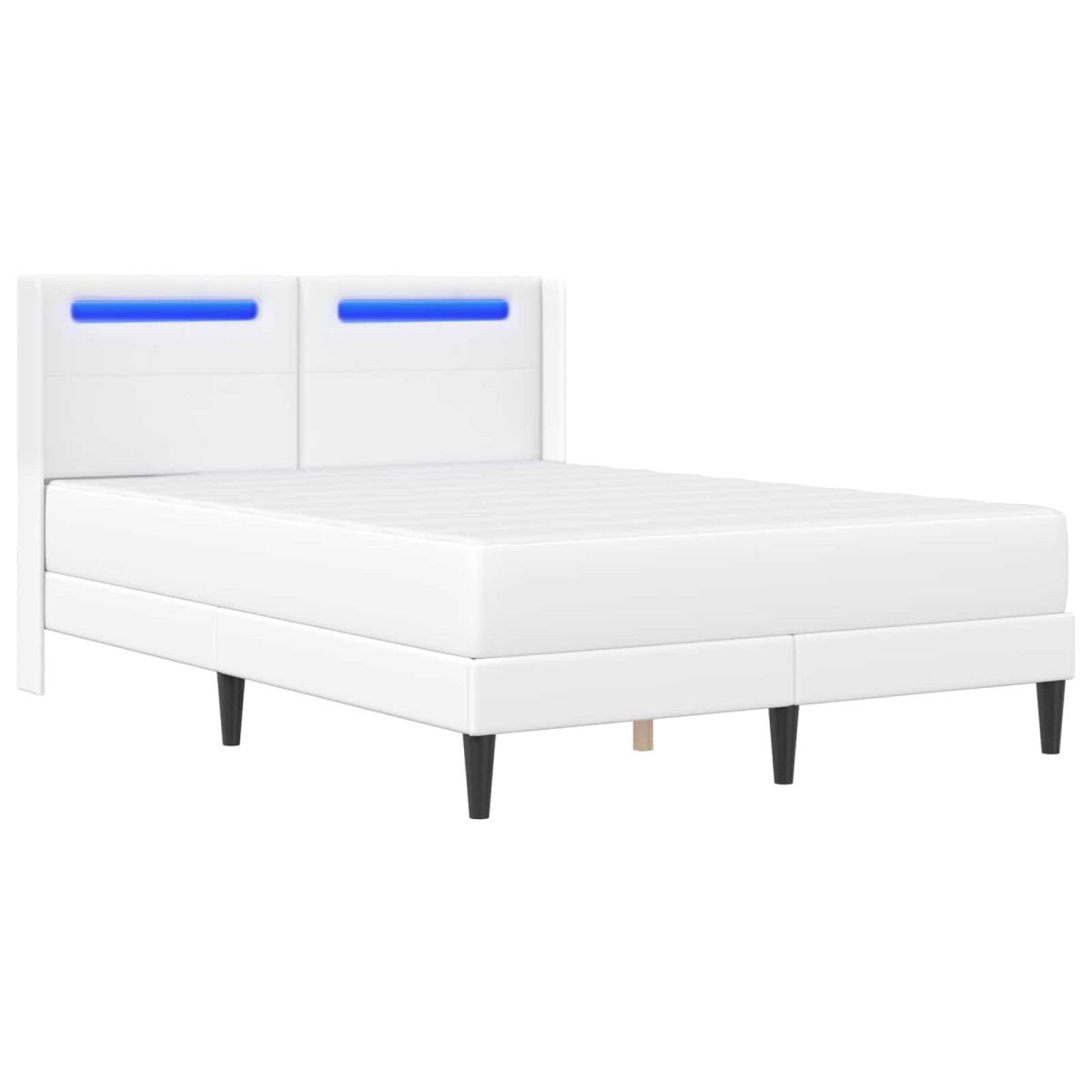 vidaXL Σκελετός κρεβατιού με στρώμα Λευκό 120 x 190 cm Τεχνητό Δέρμα