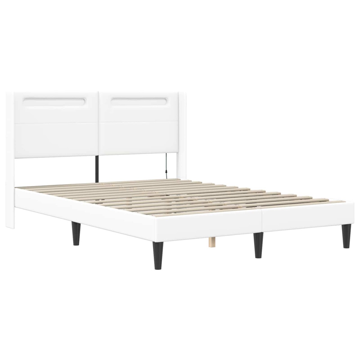 vidaXL Σκελετός κρεβατιού με στρώμα Λευκό 120 x 190 cm Τεχνητό Δέρμα