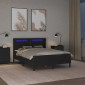 vidaXL Σκελετός κρεβατιού με στρώμα Μαύρο 120 x 200 cm Τεχνητό Δέρμα