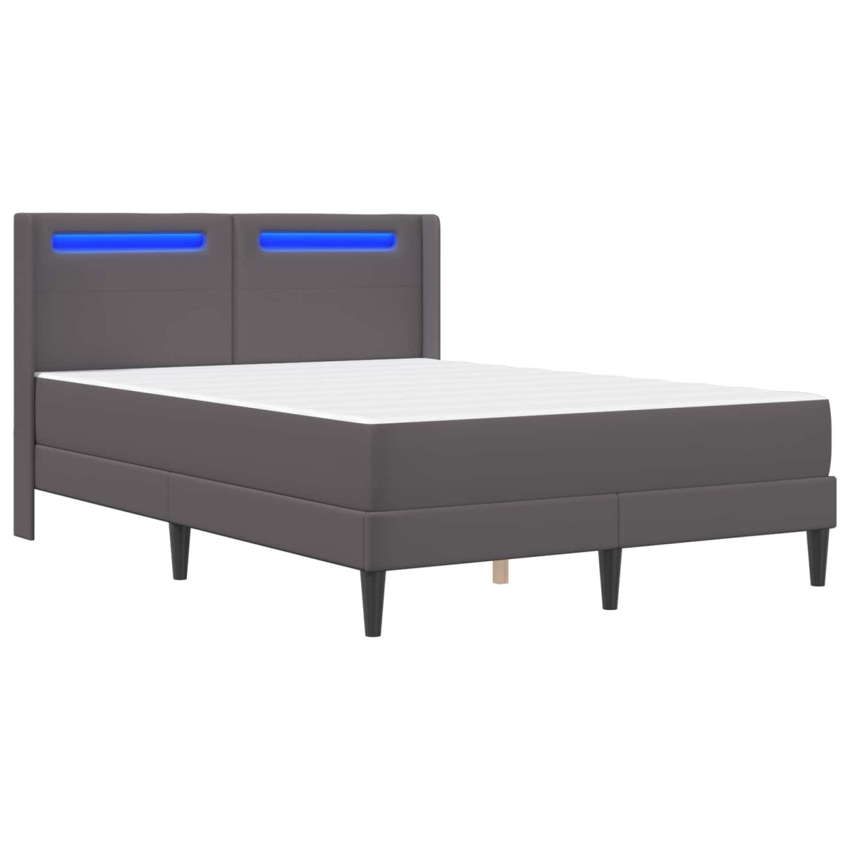 vidaXL Σκελετός κρεβατιού με στρώμα Γκρι 140 x 190 cm Τεχνητό Δέρμα