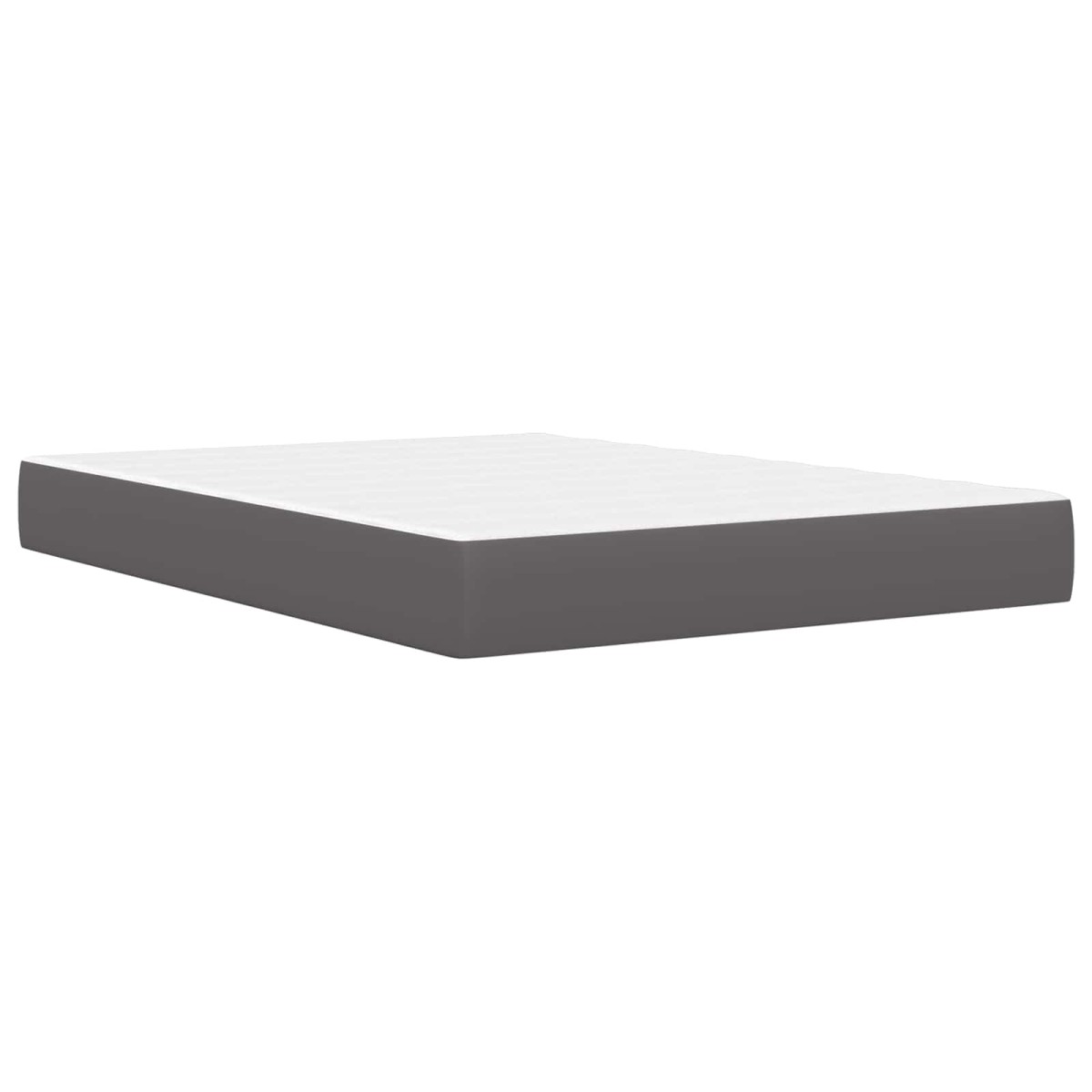 vidaXL Σκελετός κρεβατιού με στρώμα Γκρι 140 x 190 cm Τεχνητό Δέρμα