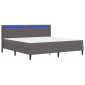vidaXL Σκελετός κρεβατιού με στρώμα Γκρι 180 x 200 cm Τεχνητό Δέρμα
