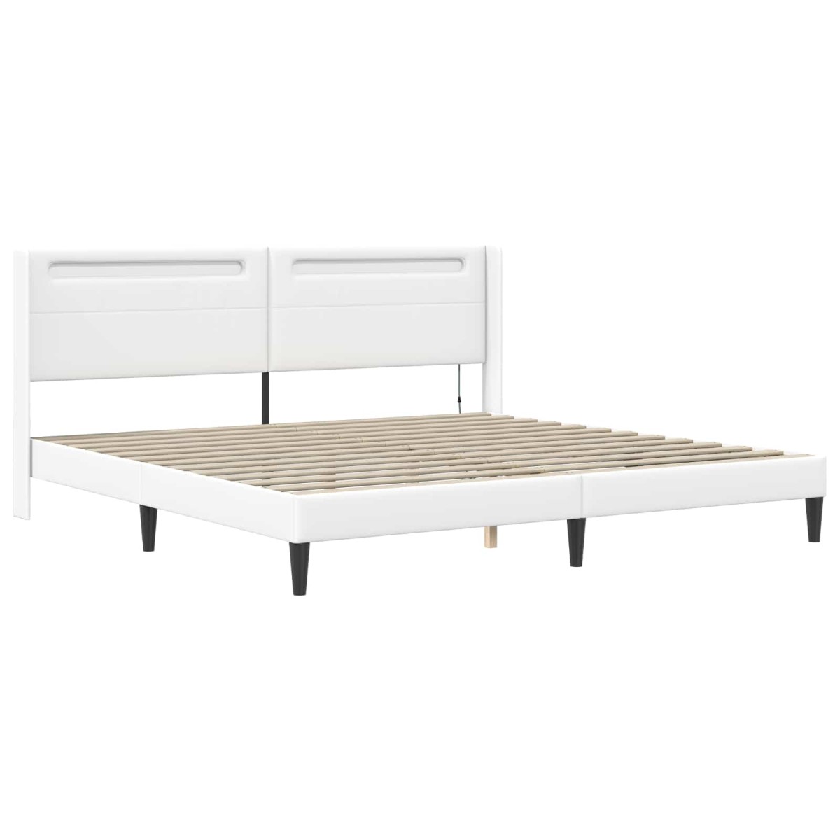 vidaXL Σκελετός κρεβατιού με στρώμα Λευκό 180 x 200 cm Τεχνητό Δέρμα