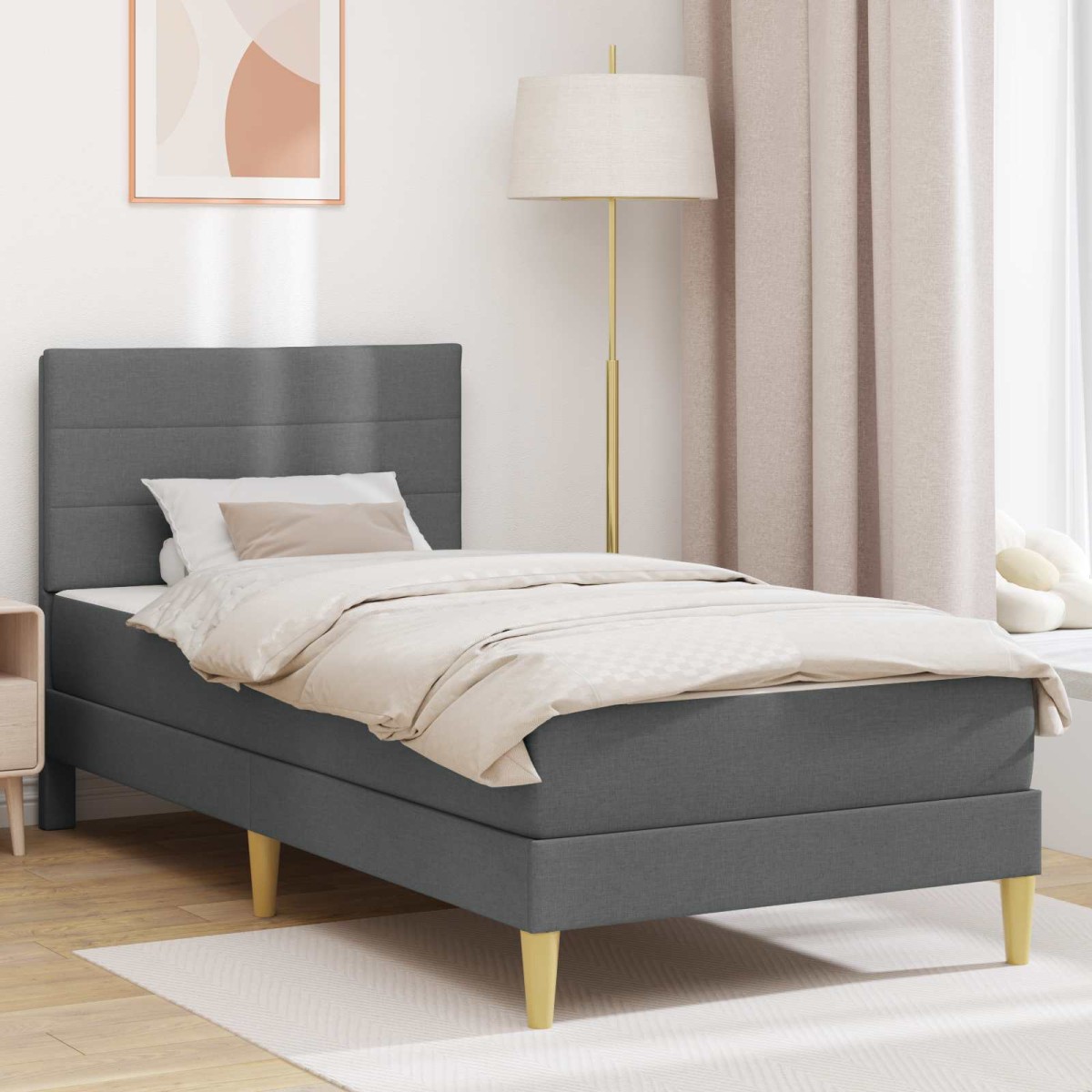 vidaXL Σκελετός Κρεβατιού Σκούρο Γκρι 80 x 200 cm Πολυεστέρας