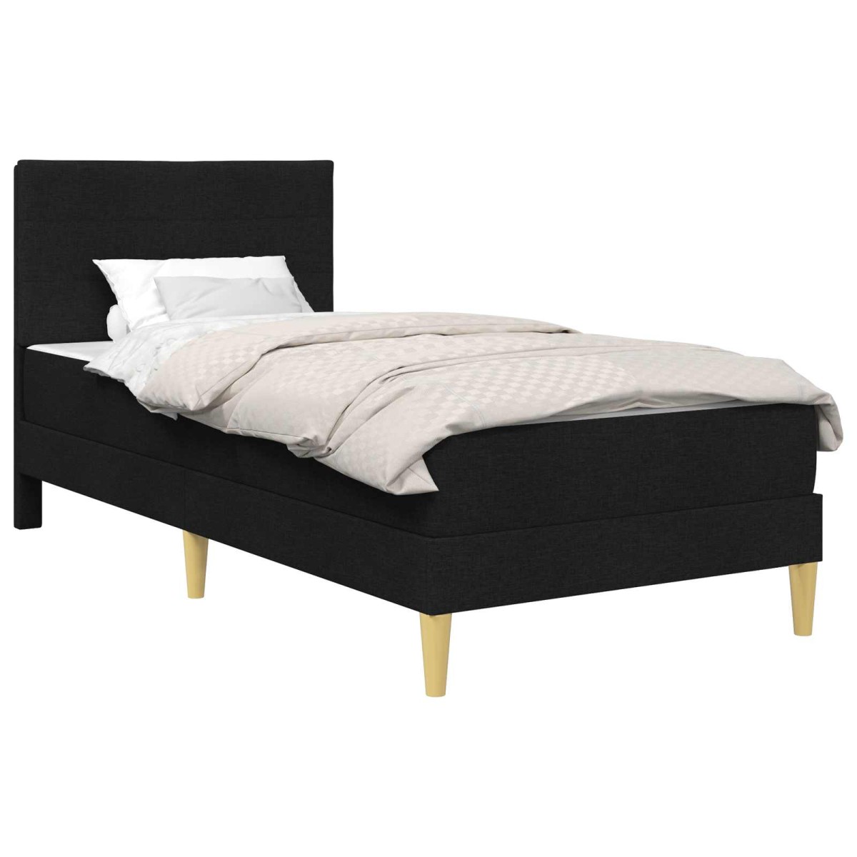 vidaXL Σκελετός Κρεβατιού Μαύρο 90 x 190 cm Πολυεστέρας