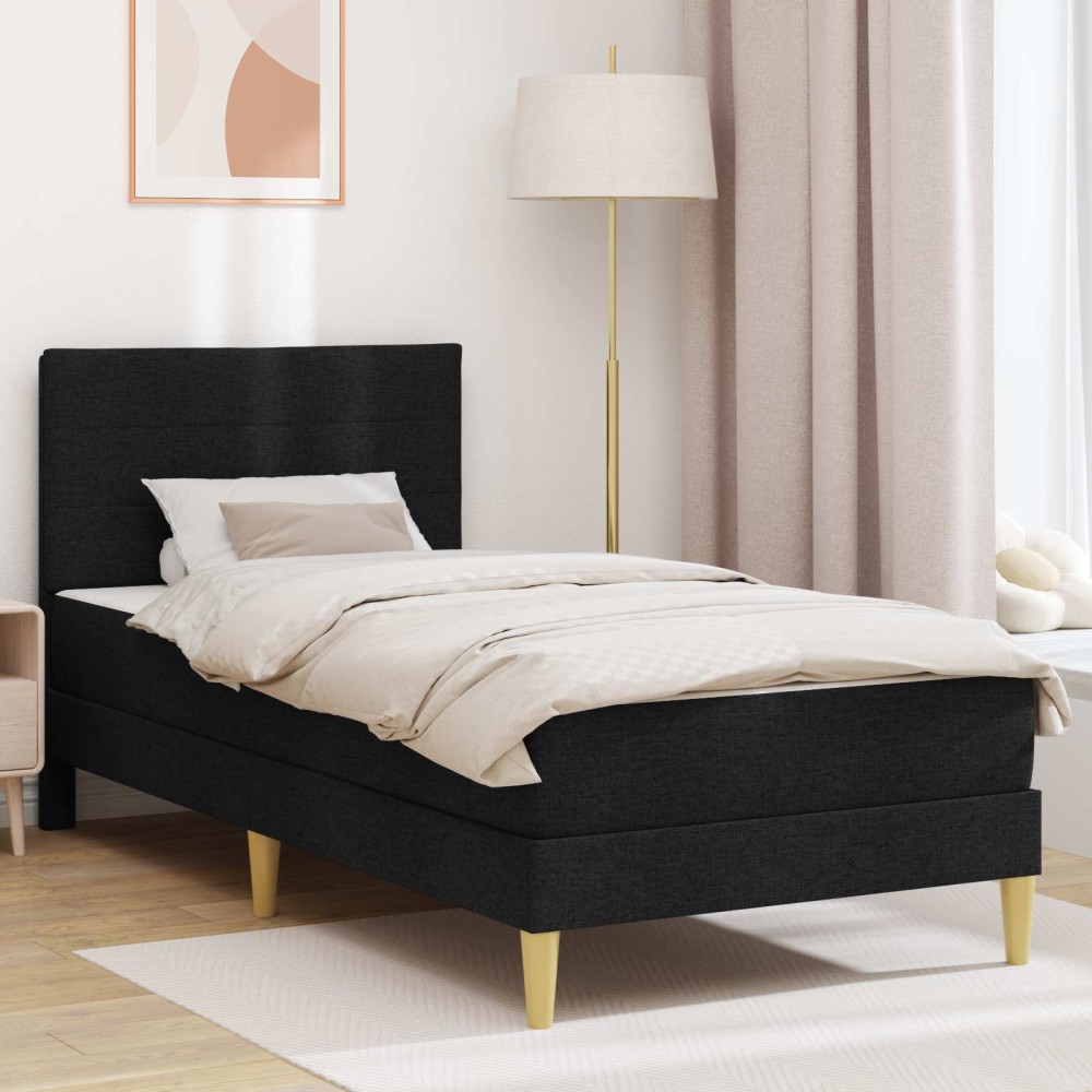 vidaXL Σκελετός Κρεβατιού Μαύρο 90 x 190 cm Πολυεστέρας