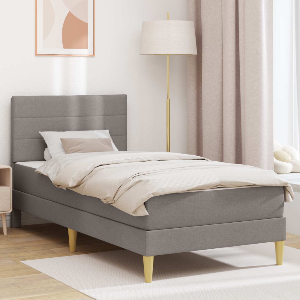 vidaXL Σκελετός Κρεβατιού Taupe 90 x 200 cm Πολυεστέρας