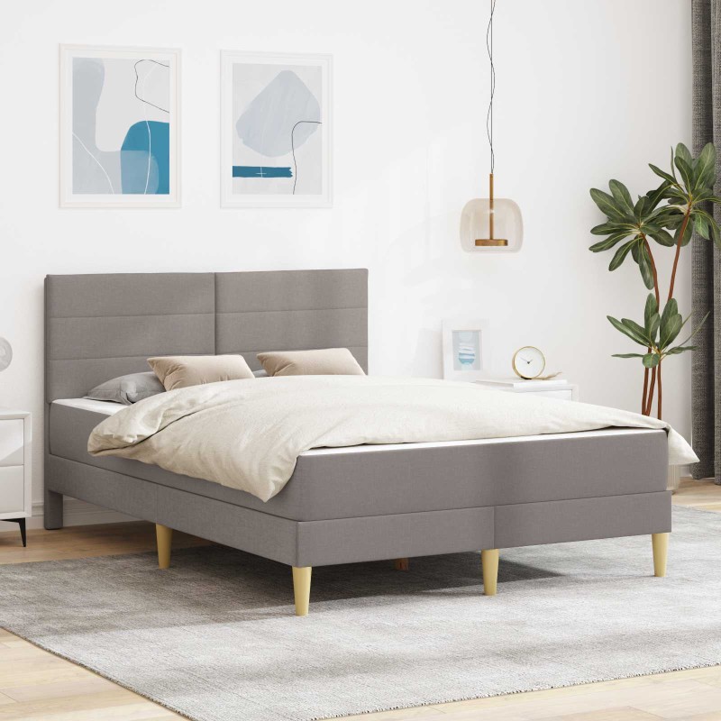 vidaXL Σκελετός Κρεβατιού Taupe 140 x 200 cm Πολυεστέρας