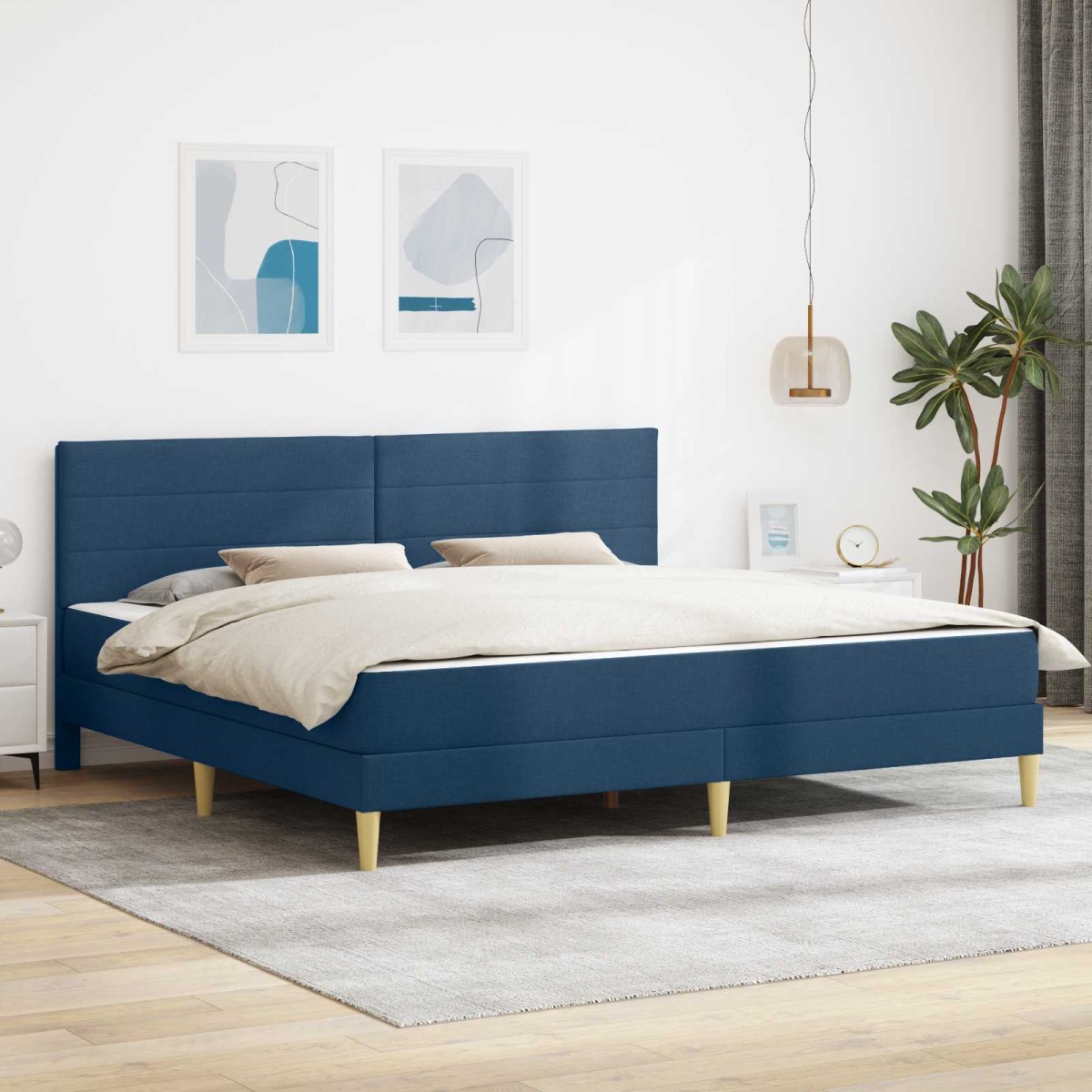 vidaXL Σκελετός Κρεβατιού Μπλε 180 x 200 cm Πολυεστέρας
