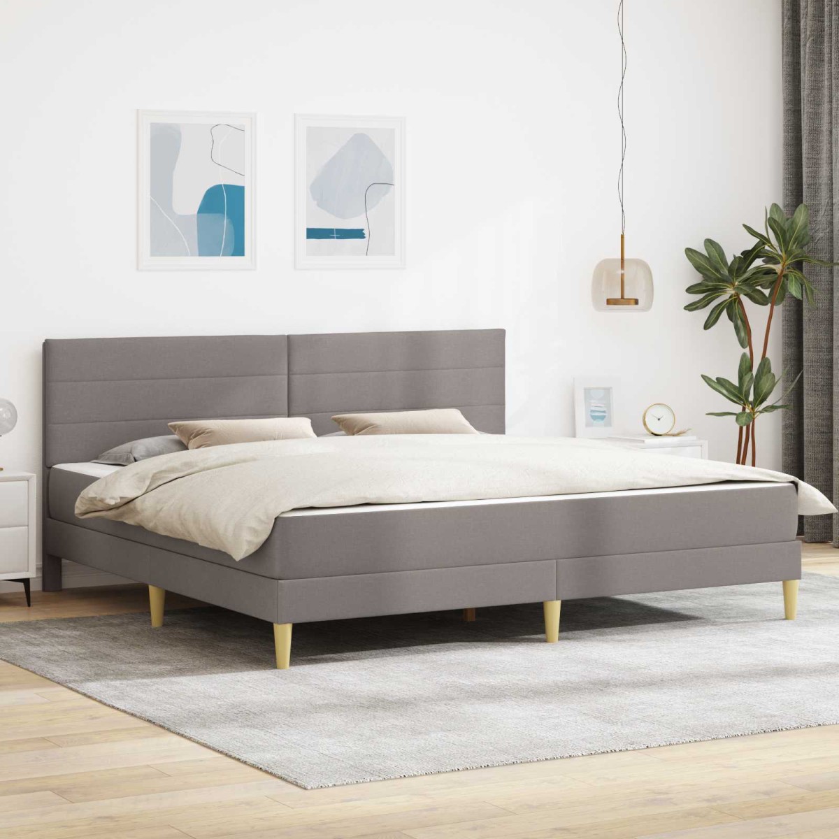 vidaXL Σκελετός Κρεβατιού 200 x 200 cm Taupe