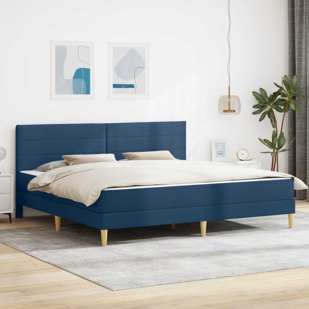 vidaXL Σκελετός Κρεβατιού Μπλε 200 x 200 cm Πολυεστέρας