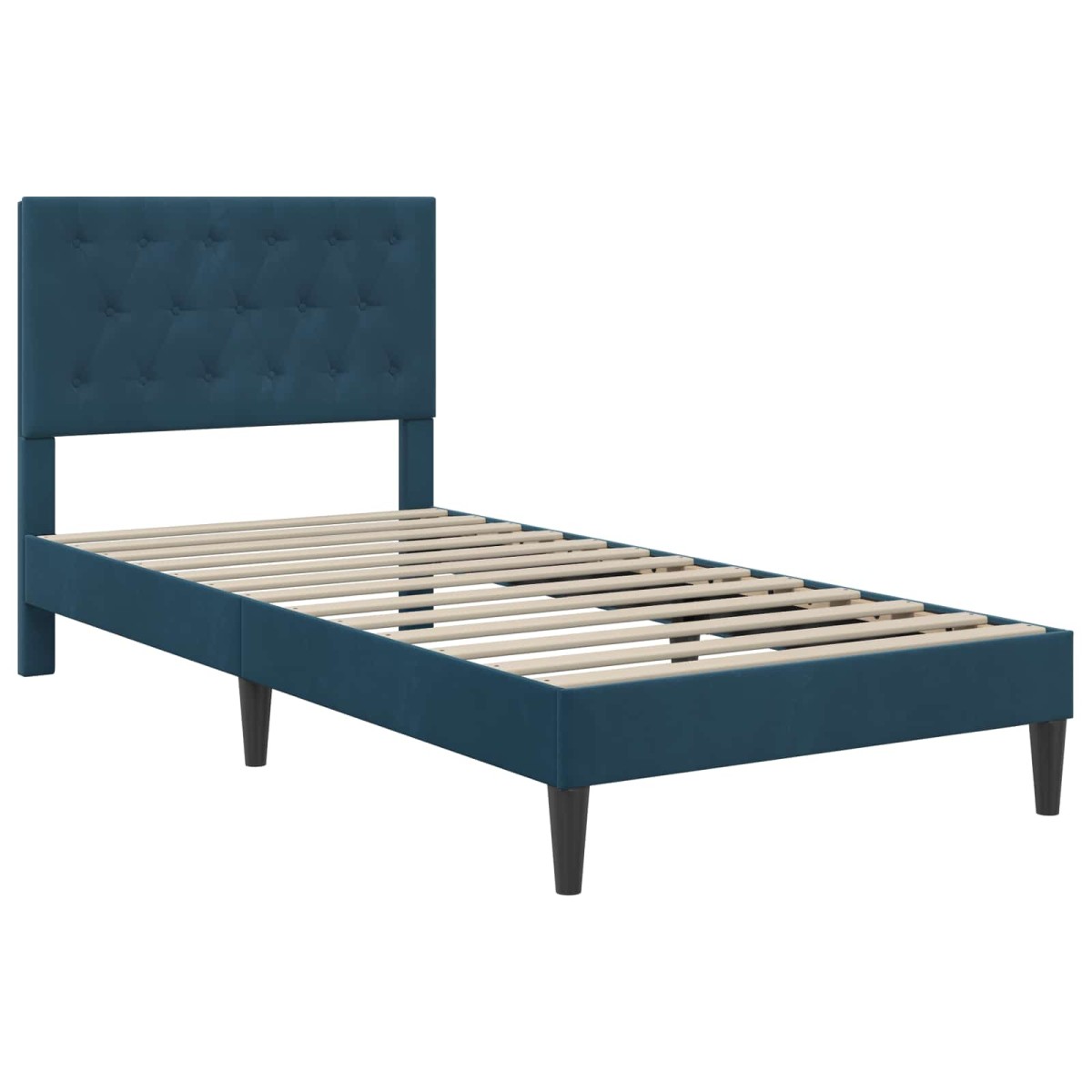 vidaXL Σκελετός κρεβατιού με στρώμα Μπλε 90 x 190 cm Βελούδο
