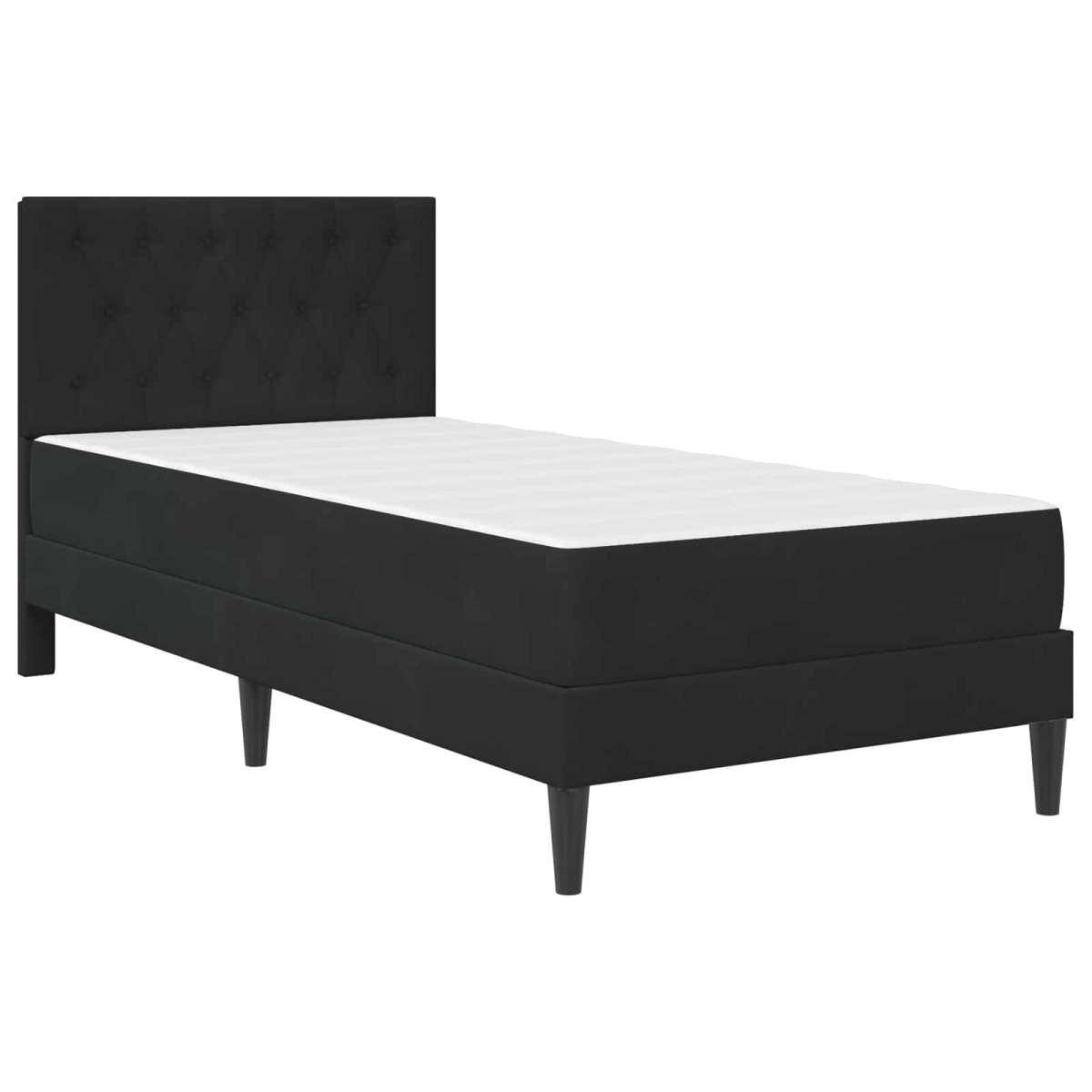 vidaXL Σκελετός κρεβατιού με στρώμα Μαύρο 90 x 200 cm Βελούδο