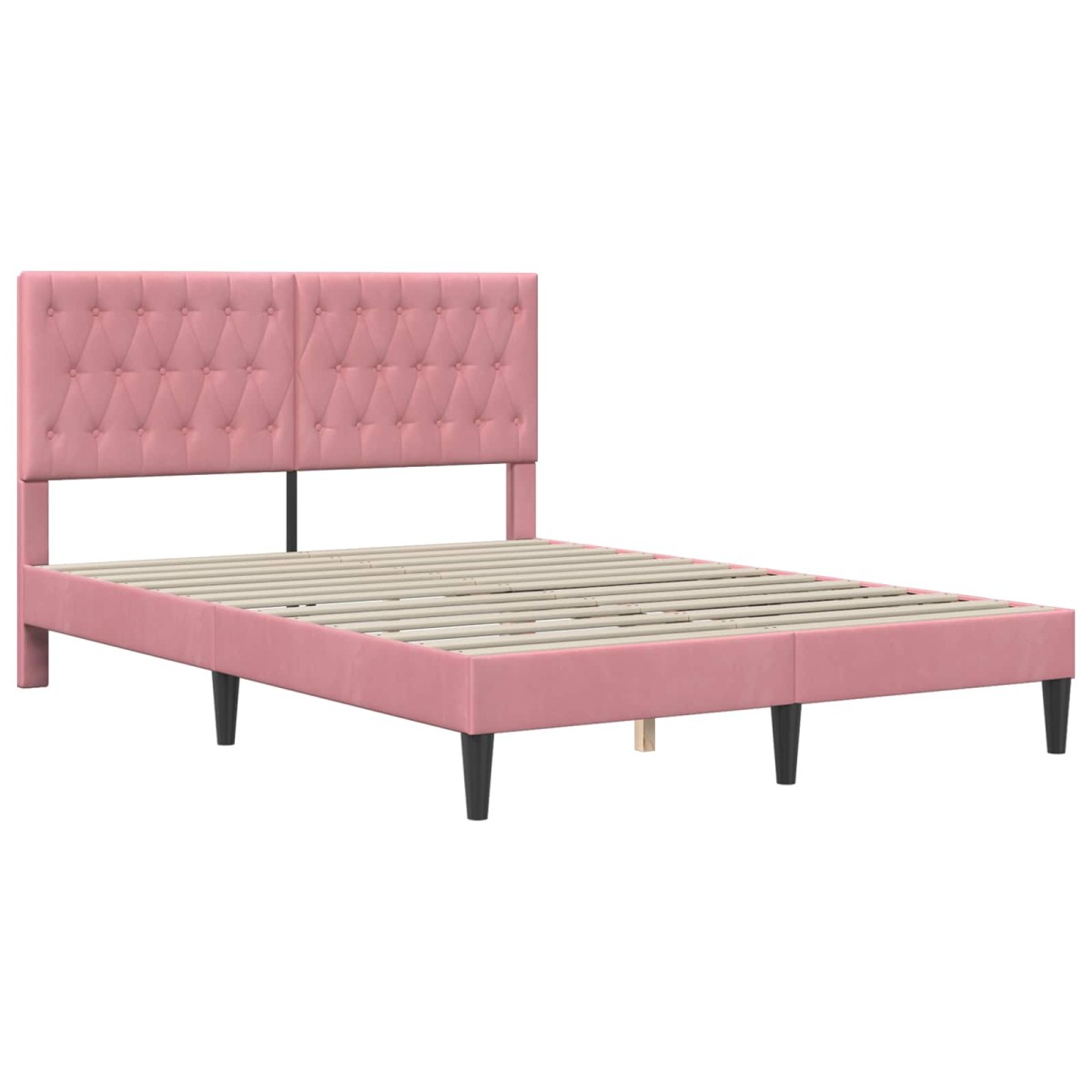 vidaXL Σκελετός κρεβατιού με στρώμα Ροζ 120 x 200 cm Βελούδο