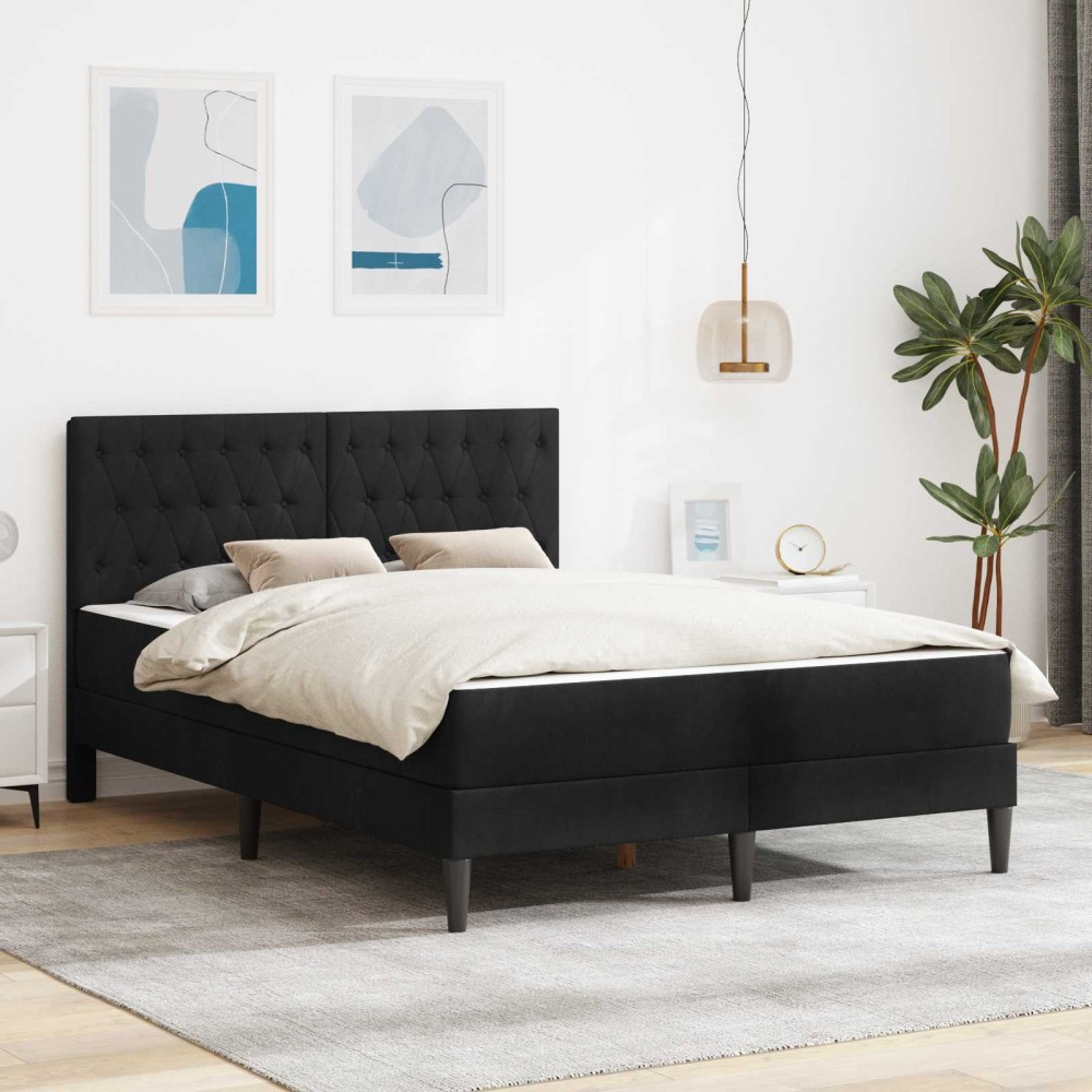 vidaXL Σκελετός κρεβατιού με στρώμα Μαύρο 120 x 200 cm Βελούδο