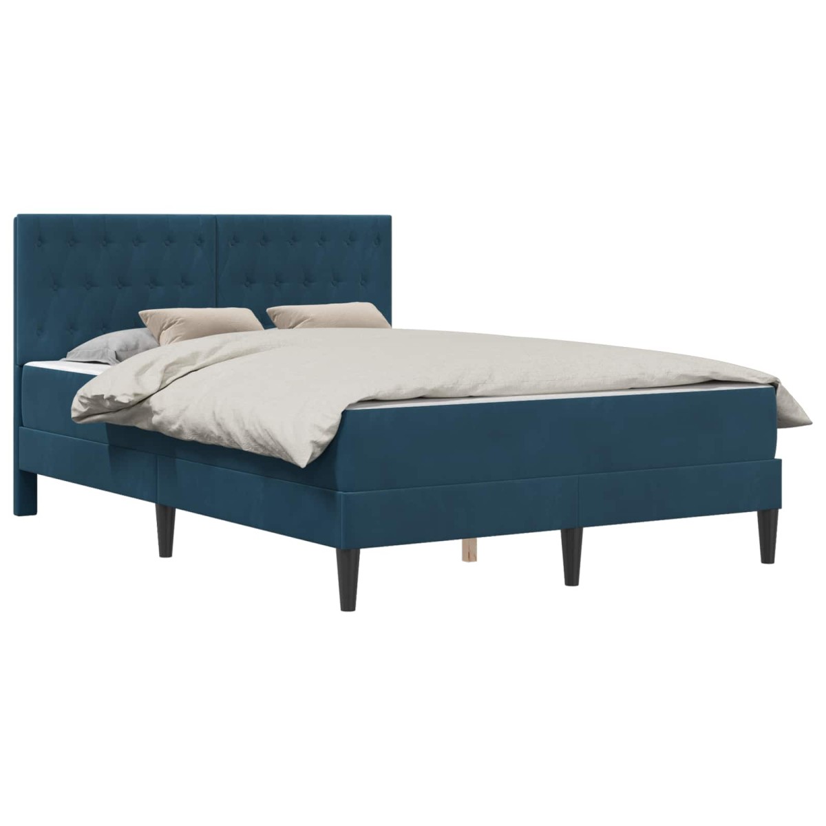 vidaXL Σκελετός κρεβατιού με στρώμα Μπλε 120 x 200 cm Βελούδο