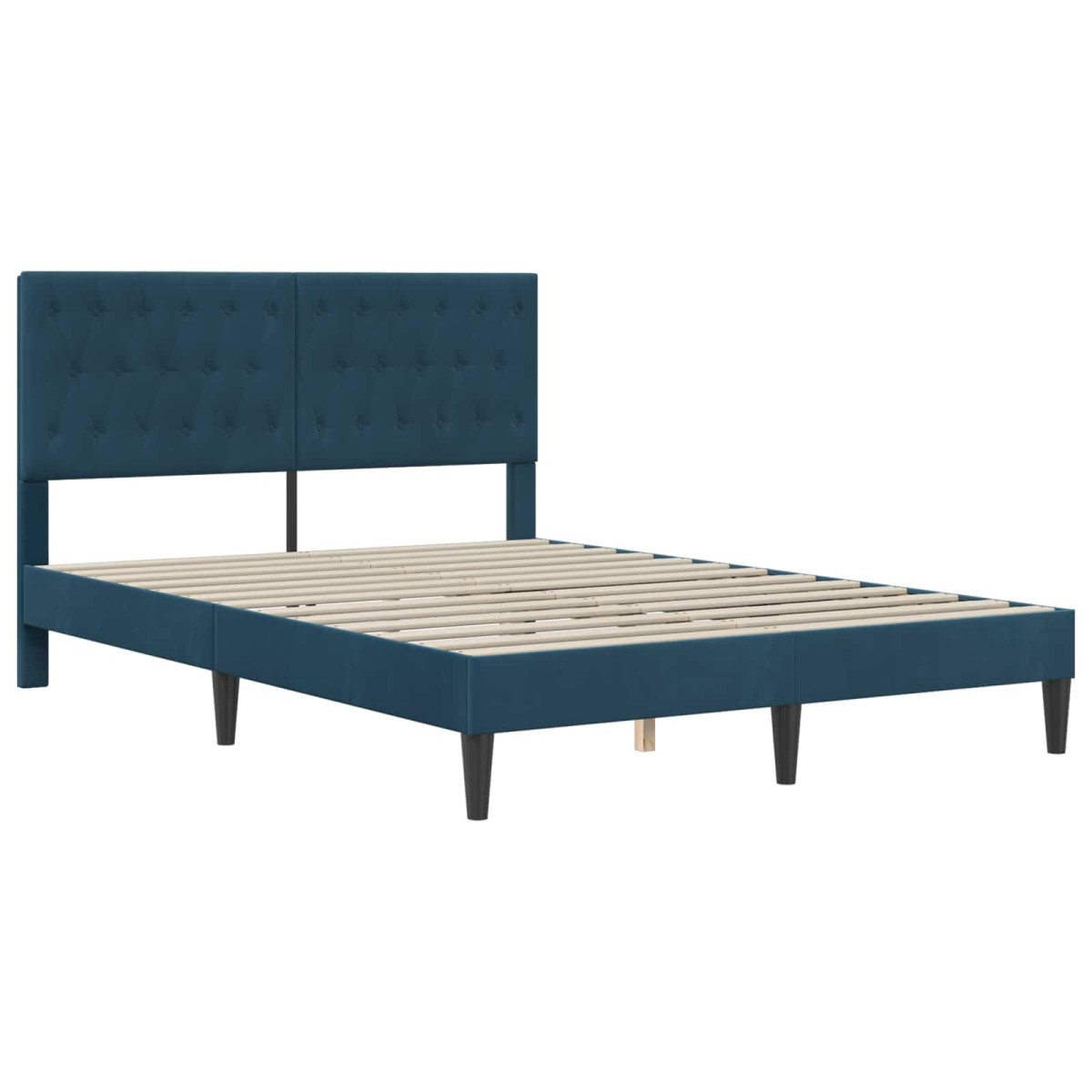 vidaXL Σκελετός κρεβατιού με στρώμα Μπλε 120 x 200 cm Βελούδο