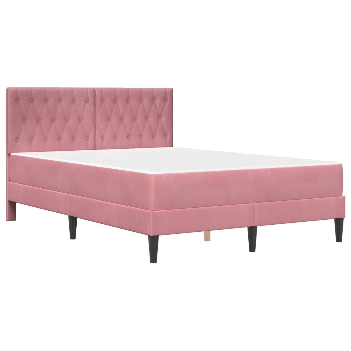 vidaXL Σκελετός κρεβατιού με στρώμα Ροζ 160 x 200 cm Βελούδο
