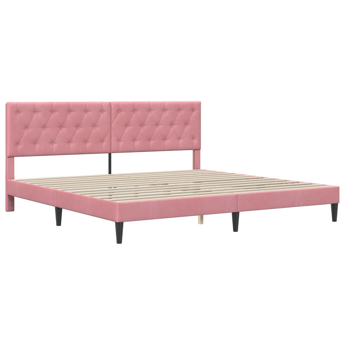vidaXL Σκελετός κρεβατιού με στρώμα Ροζ 180 x 200 cm Βελούδο