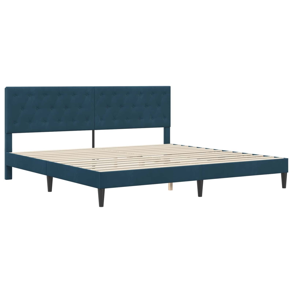 vidaXL Σκελετός κρεβατιού με στρώμα Μπλε 200 x 200 cm Βελούδο