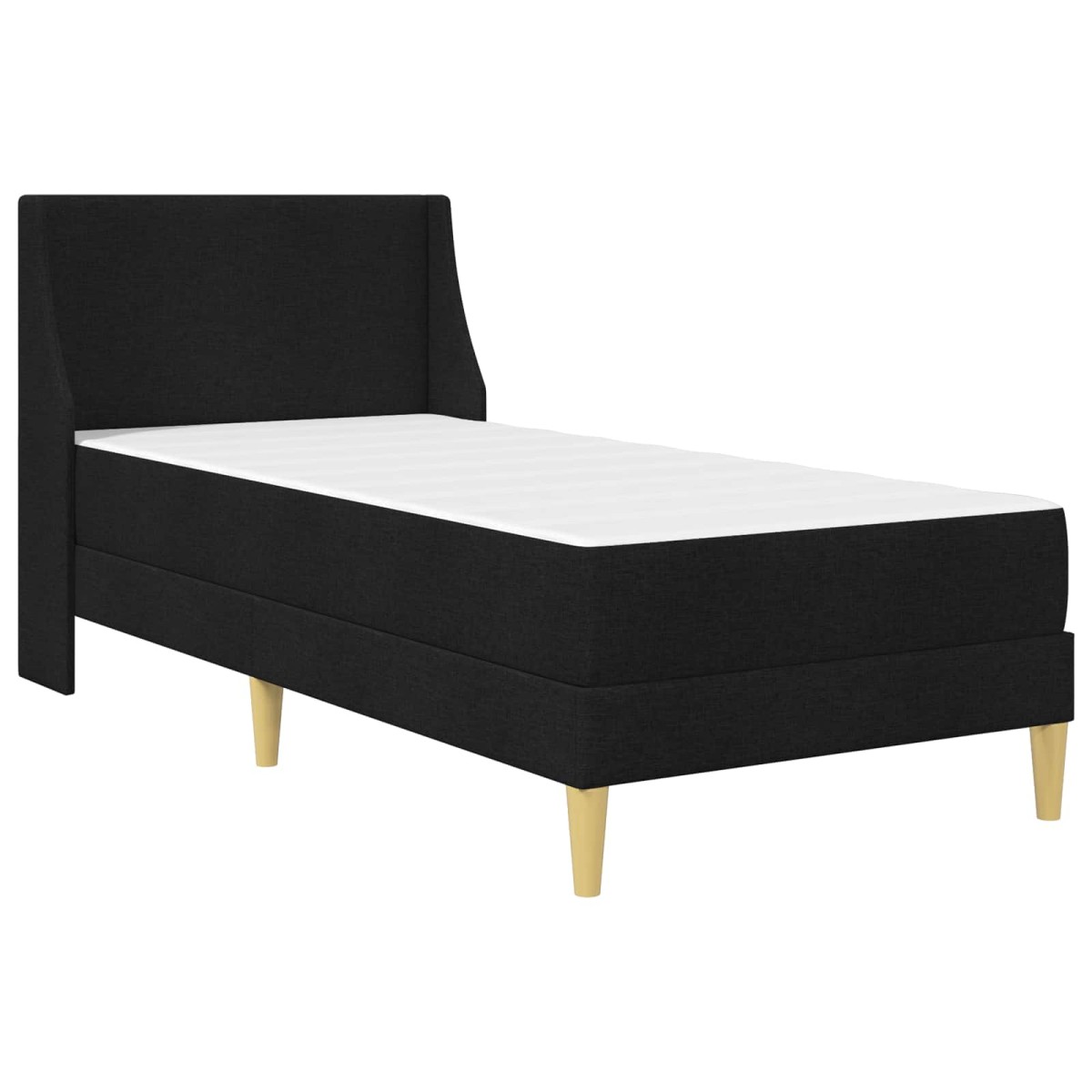 vidaXL Σκελετός κρεβατιού με στρώμα Μαύρο 90 x 190 cm ύφασμα