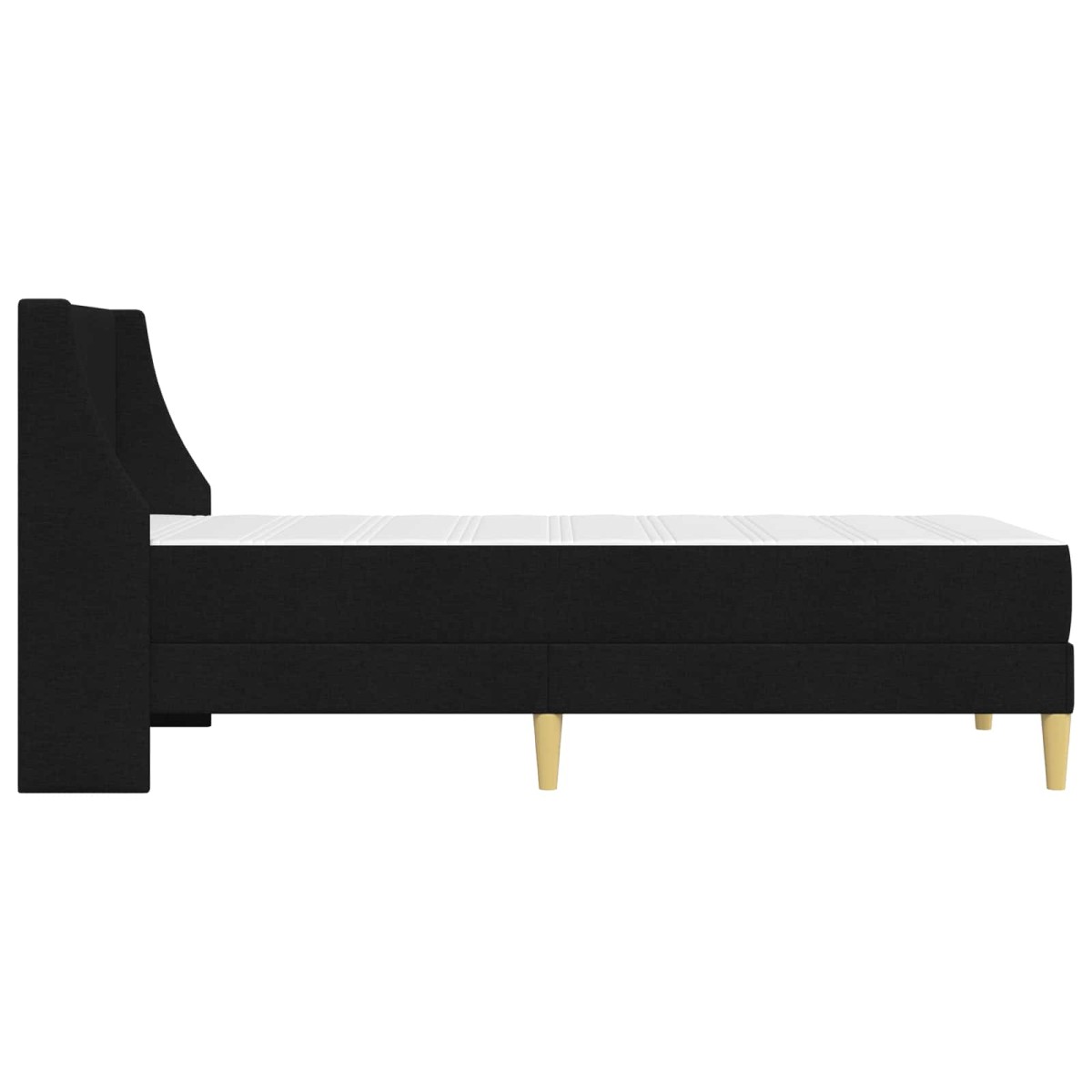 vidaXL Σκελετός κρεβατιού με στρώμα Μαύρο 90 x 190 cm ύφασμα