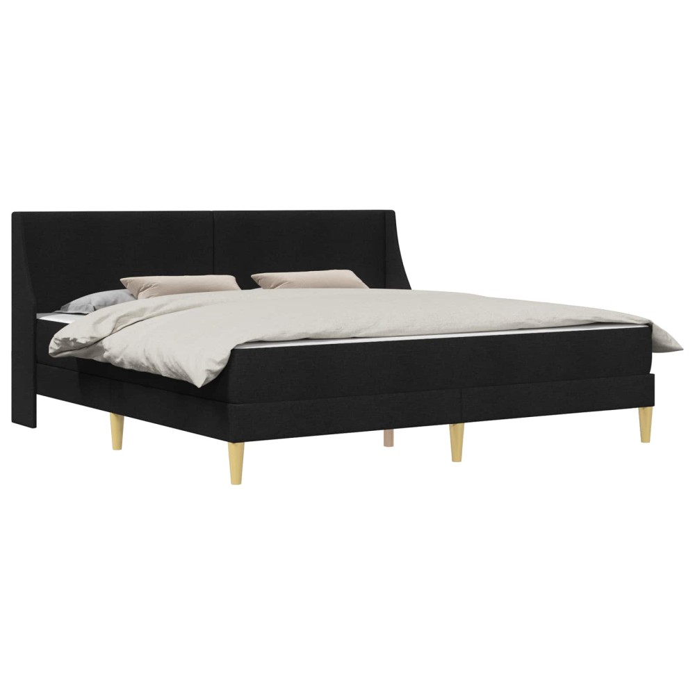 vidaXL Σκελετός κρεβατιού με στρώμα Μαύρο 180 x 200 cm ύφασμα