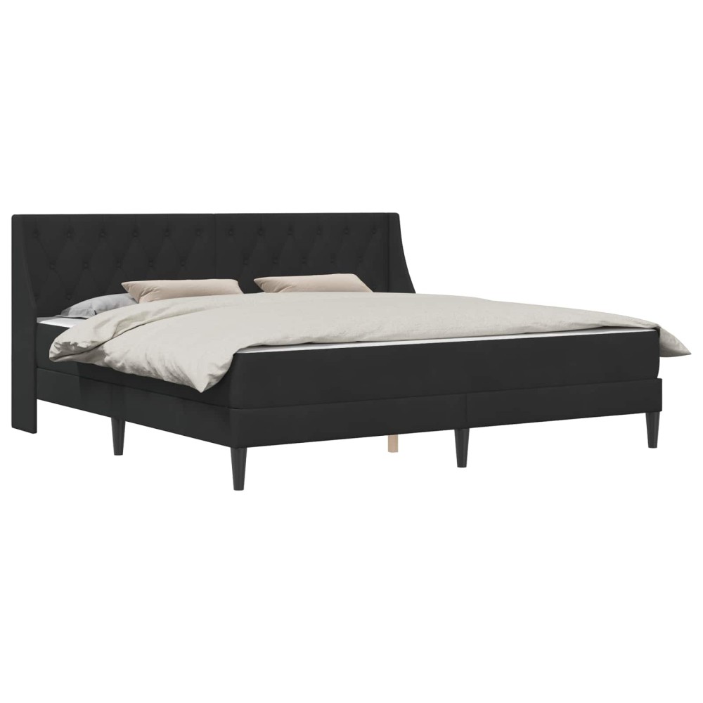 vidaXL Σκελετός κρεβατιού με στρώμα Μαύρο 180 x 200 cm Βελούδο