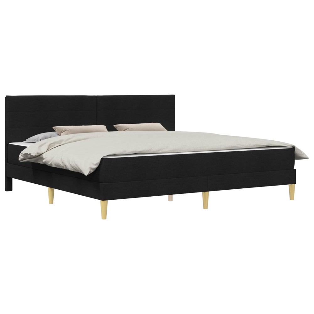 vidaXL Σκελετός κρεβατιού με στρώμα Μαύρο 180 x 200 cm ύφασμα