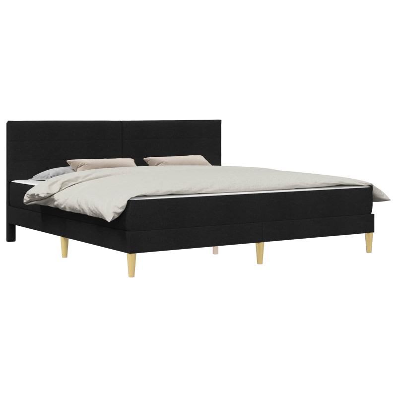 vidaXL Σκελετός κρεβατιού με στρώμα Μαύρο 180 x 200 cm ύφασμα