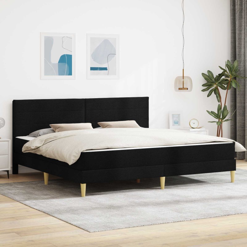 vidaXL Σκελετός κρεβατιού με στρώμα Μαύρο 180 x 200 cm ύφασμα