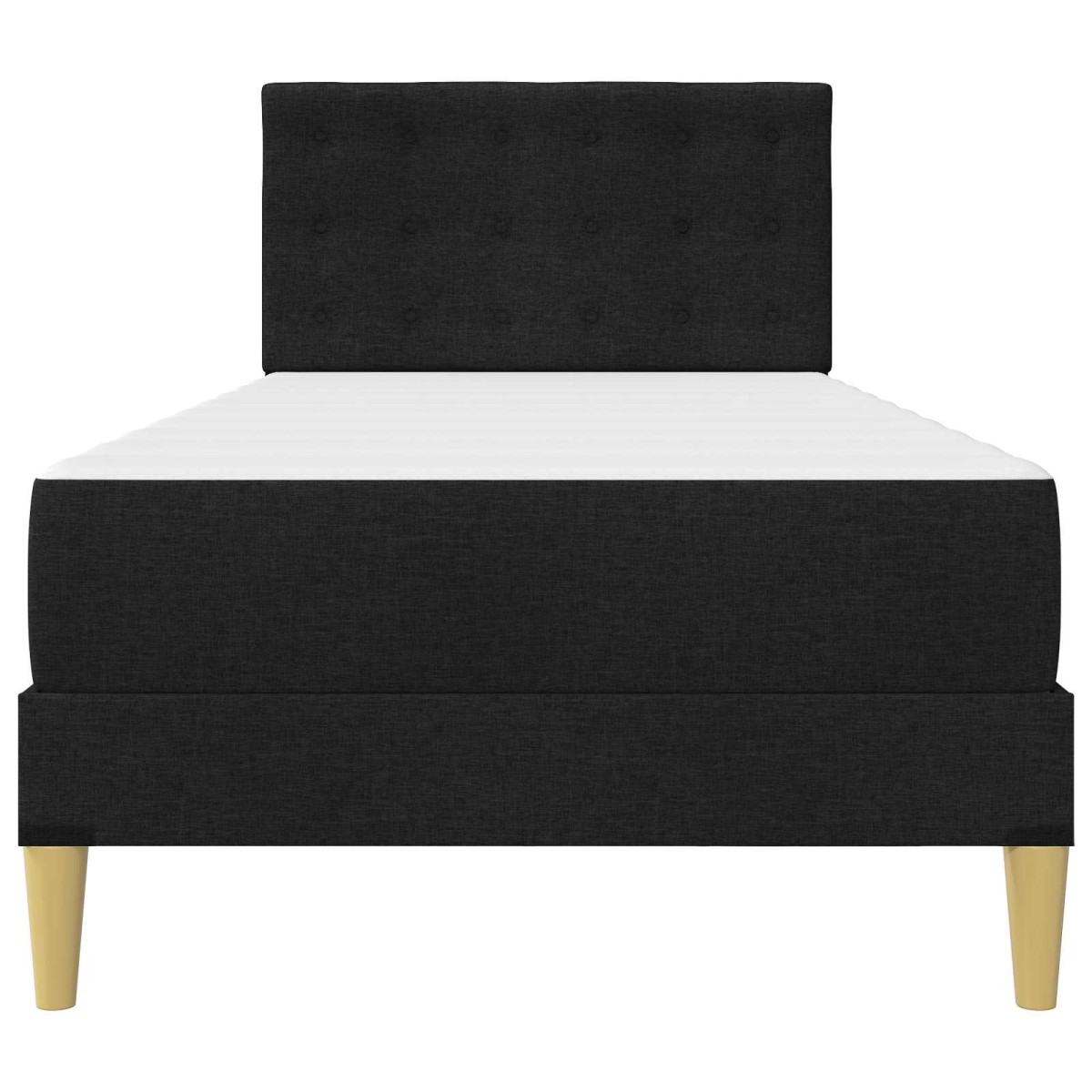 vidaXL Σκελετός κρεβατιού με στρώμα Μαύρο 90 x 190 cm ύφασμα