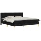 vidaXL Σκελετός κρεβατιού με στρώμα Μαύρο 180 x 200 cm ύφασμα