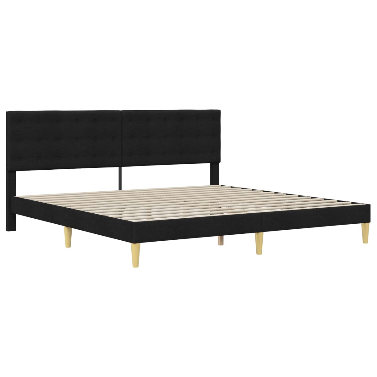 vidaXL Σκελετός κρεβατιού με στρώμα Μαύρο 180 x 200 cm ύφασμα