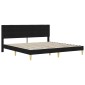 vidaXL Σκελετός κρεβατιού με στρώμα Μαύρο 180 x 200 cm ύφασμα