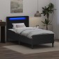 vidaXL Σκελετός κρεβατιού με στρώμα Μαύρο 90 x 190 cm Τεχνητό Δέρμα