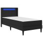 vidaXL Σκελετός κρεβατιού με στρώμα Μαύρο 90 x 190 cm Τεχνητό Δέρμα