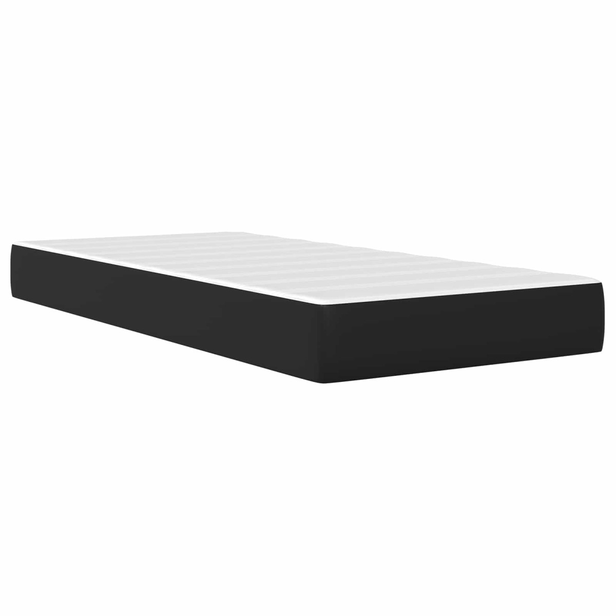 vidaXL Σκελετός κρεβατιού με στρώμα Μαύρο 90 x 190 cm Τεχνητό Δέρμα