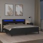 vidaXL Σκελετός κρεβατιού με στρώμα Μαύρο 180 x 200 cm Τεχνητό Δέρμα