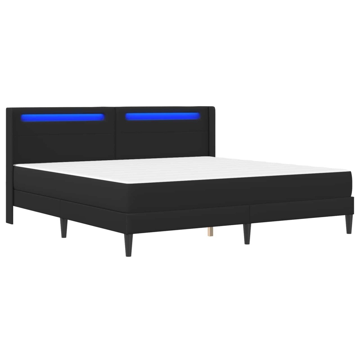 vidaXL Σκελετός κρεβατιού με στρώμα Μαύρο 180 x 200 cm Τεχνητό Δέρμα