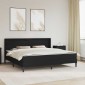 vidaXL Σκελετός κρεβατιού με στρώμα Μαύρο 180 x 200 cm Τεχνητό Δέρμα