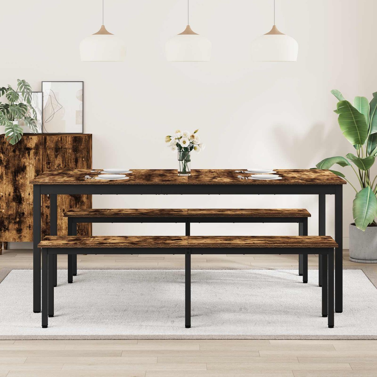 vidaXL Τραπεζαρίες 2 τμχ. 180 x 90 x 75 cm Επεξεργασμένο Ξύλο