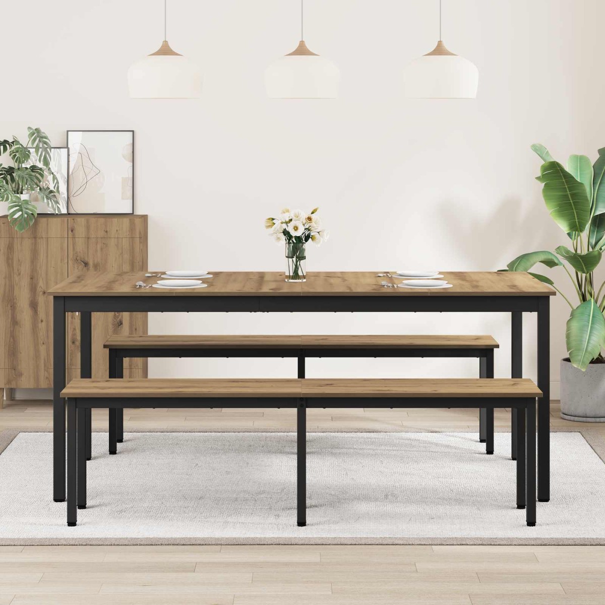 vidaXL Τραπεζαρίες 180 x 90 x 75 cm Επεξεργασμένο Ξύλο Ορθογώνιος