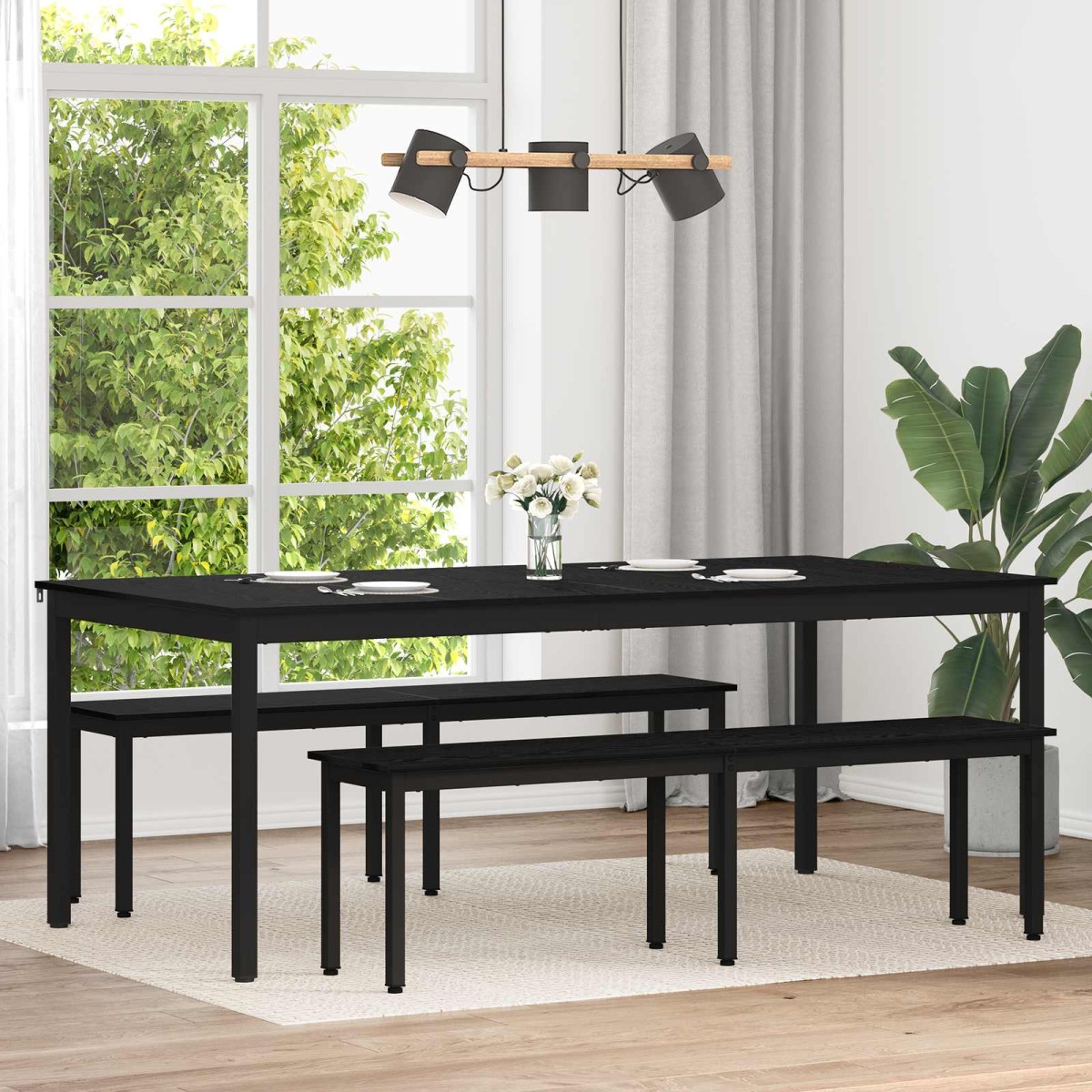 vidaXL Τραπεζαρίες 200 x 100 x 75 cm Επεξεργασμένο Ξύλο Ορθογώνιος