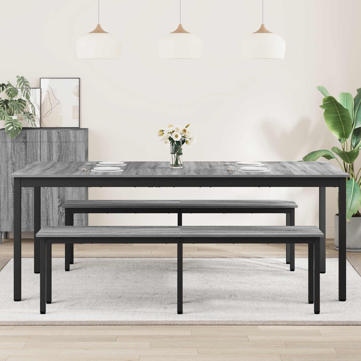 vidaXL Τραπεζαρίες 200 x 100 x 75 cm Επεξεργασμένο Ξύλο Ορθογώνιος