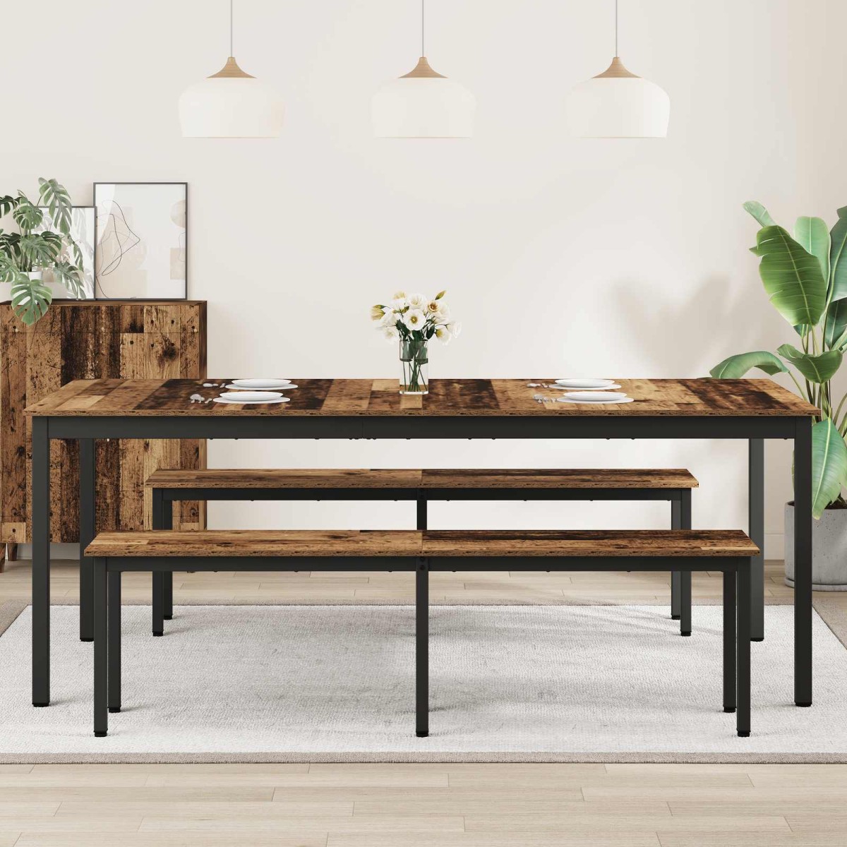 vidaXL Τραπεζαρίες 200 x 100 x 75 cm Επεξεργασμένο Ξύλο Ορθογώνιος