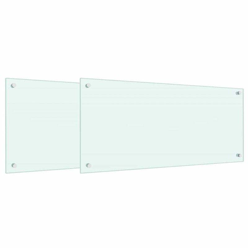 vidaXL Πλάτη κουζίνας 2 τμχ. Λευκό 90 x 40 cm σκληρυμένο γυαλί
