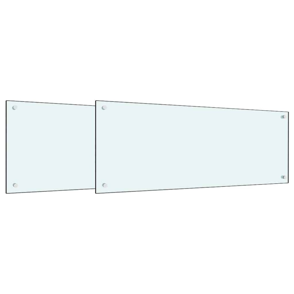 vidaXL Πλάτη κουζίνας 2 τμχ. Λευκό 100 x 40 cm σκληρυμένο γυαλί