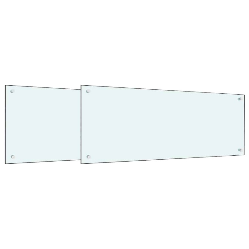 vidaXL Πλάτη κουζίνας 2 τμχ. Λευκό 100 x 40 cm σκληρυμένο γυαλί