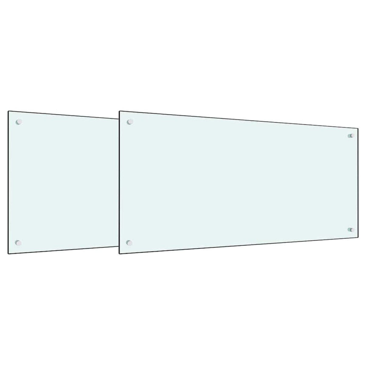 vidaXL Πλάτη κουζίνας 2 τμχ. Λευκό 100 x 50 cm σκληρυμένο γυαλί